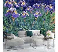 carta parati adesiva Stile Di Pittura A Olio Iris Viola 400 x 280 cm impermeabile Rimovibile Adesivi Muro Decorazione Murale Parati Poster, Per Camerette Bambini Camera da Letto Soggiorno
