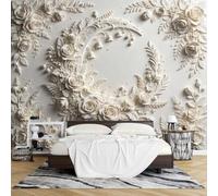 Carta Parati Autoadesiva 3D in Rilievo 180 X 280 cm con Effetto Peonia Murale Rimovibile Impermeabile Stile Vintage Decorazione per la Casa Ideale per Soggiorno Camera Letto.