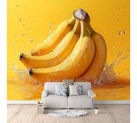 Carta Parati Banana 3D Effetto 250x175 cm Carta da Parati Frutta Giallo Fotomurale Tessuto non Tessuto Senza Supporto Adesivo Facile da Installare Sala da Pranzo Corridoio Fotomurale da Parete