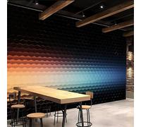 Carta Parati Camera Da Letto 500x280cm Geometria Dell'increspatura carta da parati cucina Colori Dell'arcobaleno Arte murale su tela 3D senza giunture visibili, perfetta per la parete della camera
