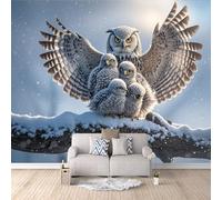 Carta Parati Gufo, Carta Da Parati 3D xxl Uccello Rapace 300X256cm Effetto Lusso Soluzione Di Rinnovamento Rapida Adatto A Camere Da Letto E Camerette Allineamento Preciso Trasforma La Tua Stanza
