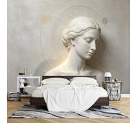 Carta Parati Murale Classica con La Dea Del Sole in Tessuto Non Tessuto 500 x 280 cm Effetto 3D Ispirata Alla Scultura Effetto Marmo Ideale per Decorare Pareti Soggiorno e Camera Letto.