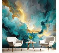 Carta Parati Murale Nuvole Vorticose Paesaggio Fantasy 200X140Cm Poster Gigante Fotomurale Seta, Carta Da Parati Panoramica 3D Turchese Per Soggiorno Camera Letto Ufficio Tv Sfondo