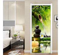 Carta Parati Porta 3D zen 90x210cm Camera da letto Adesivi per Porte PVC Impermeabile Autoadesivo Buccia e Bastone Murales Porte Stickers Porta Poster Porta Interne Bagno Della Cucina