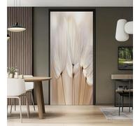 Carta Parati Porta Rimovibile PVC Autoadesivo 90 x 200 cm Adesivi Per Porte Interne Piante Texture Denti Di Leone Primo Piano Soggiorno Cucina Camerette Bagno Autoadesivo Porta Murale, Marrone Chiaro