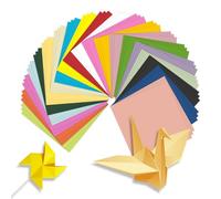 Carta per bricolage, 200 fogli, 20 colori, carta pieghevole quadrata, origami, 10 x 10 cm, per feste di casa e scuola, fai da te, origami