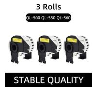 Carta per etichette DK-22606 da 62 mm x 15,24 m compatibile con le stampanti QL-1050 1050N 1060N 500 500A 500BS 500BW 550 560 560VP 570 580N 650TD(3Rolls)