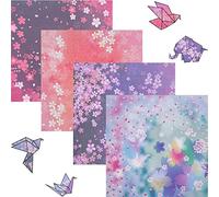 Carta per origami Carta pieghevole - 60 fogli di carta Fiori ciliegio giapponese con motivi diversi 15 x 15 cm a doppia faccia per progetti artistici e artigianali fai da te per bambini e adulti