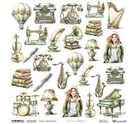 Carta per scrapbooking 30x30 - ScrapAndMe - Elementi 6 - Foglio fustellato