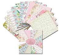 Carta per scrapbooking, stile bohémien, 160 g/m², 24 fogli, stile vintage, 15,2 x 15,2 cm, con motivo su un lato, per la creazione di biglietti, sfondo decorativo, album fotografico (E)