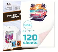Carta per Sublimazione A4 per Bicchieri, Magliette, Tazze, Cotone e Tessuti, ad Asciugatura Rapida, Resistente alle sbavature, per stampanti a Getto d'inchiostro, con Inchiostro a Sublimazione
