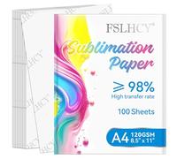 Carta per Sublimazione A4 per Stampa a Caldo su Magliette e Tazze, 210x297 mm, 100 fogli, 120 g/m², Compatibile con Stampanti a Getto d'inchiostro