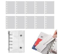 Carta per taccuino Copertina PVC Trasparente 5 Anelli | Fogli larghi 10 Pagine | Artigianato Creativo per Viaggi Arte Feste Compleanno Scrapbooking