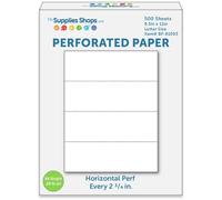 Carta perforata, perforazioni ogni 2 3/4", orizzontale su carta bianca 20# formato lettera (risma da 500)