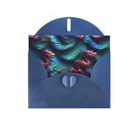 Carta perlata 3D Magica Scaglie di Drago Stampa Modello Biglietto di auguri per compleanno, Ringraziamento, Natale, Capodanno