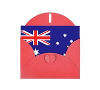 Carta perlata con fibbia d'amore con stampa bandiera australiana, regali per biglietti di compleanno con foglio accessorio, biglietto per appunti,
