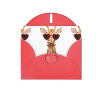 Carta perlata con fibbia d'amore con stampa giraffa, regali per biglietti di compleanno con foglio accessorio, biglietto per appunti, busta