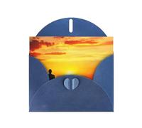 Carta perlata con stampa di yoga e meditazione, con fibbia, con buste, biglietti di auguri, Thinking Of You 10,2 x 15,2 cm