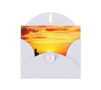 Carta perlata con stampa di yoga e meditazione, con fibbia, con buste, biglietti di auguri, Thinking Of You 10,2 x 15,2 cm