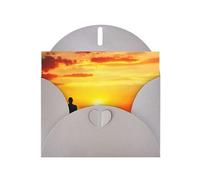 Carta perlata con stampa di yoga e meditazione, con fibbia, con buste, biglietti di auguri, Thinking Of You 10,2 x 15,2 cm