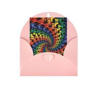 Carta perlata Orso Danza Tie Dye Stampa Biglietto di auguri per compleanno, Ringraziamento, Natale, Capodanno