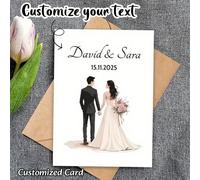 Carta personalizzata per matrimonio, fidanzamento, anniversario - Personalizzata con nomi e data, nomi degli sposi, lista di controllo per il matrimonio - Carta personalizzata per novelli sposi - Bomb