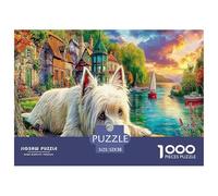 Carta riciclata per adulti con simpatico cane: gioco educativo "Cane di River And Town" Decompressione 1000 pezzi 52x38 cm/1000 pezzi