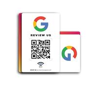 Carta Riutilizzabile per le Recensioni di Google e Follower - Pack 2 - Carta Recensione con QR & NFC Toccabile + per Follower - Recensiscici su Google - iPhone&Android - Configura a Casa | MESSAGENES