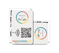 Carta Riutilizzabile per Recensioni - 2-Pack Carta QR Tap NFC - Recensisci per Tap Card + Menu, Web - iPhone e Android - Aumenta le mie Recensioni - Configurazione a Casa | MESSAGENES
