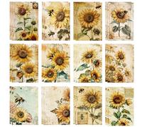 Carta Scrapbooking, 24 Fogli Carta per Decoupage Vintage Tema Floreale Carte Decorativa Scrapbook Paper Vintage per Fai da Te, Biglietti di Auguri, Biglietti di Sfondo, Album, Diari (B, 14,5 x 10 cm)