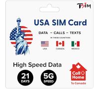 Carta SIM USA 21 giorni per viaggiare! Dati illimitati, chiamate e messaggi in USA, Canada e Messico. SIM prepagata per turisti.