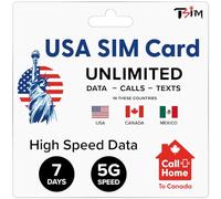 Carta SIM USA 7 giorni per viaggiare! Dati illimitati, chiamate e messaggi in USA, Canada e Messico. SIM prepagata per turisti.