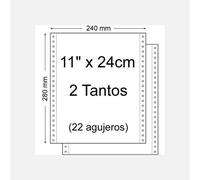 Carta su modulo continuo 11 x 240 mm - Set di 2 As Many - Confezione da 1.500 un