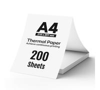 Carta termica A4, 200 fogli, 210 mm × 297 mm, carta per stampa continua, compatibile con stampante termica portatile iDPRT/HPRT/PRT MT610 o stampanti termiche per documenti
