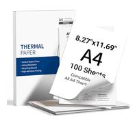 Carta termica A4 per stampante M835 M832 M08F Q302 M834 PJ762/PJ763MFi MT800/MT800Q e ogni stampante termica A4, 100 fogli 210 x 297 mm (8,27" x 11,69")