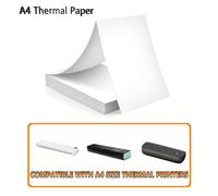 Carta termica A4 per stampante termica portatile, più bianca, più spessa, più luminosa, caratteri più nitidi per migliorare la qualità di stampa 100 Sheets,200 Sheets,2 pezzi di carta igienicaCarta te