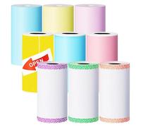 Carta termica, Confezione da 3 o 9 rotoli di carta termica adesiva 57x30 mm for stampanti P1 A6(9Rolls Mix1)