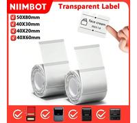 Carta termica trasparente per etichette autoadesive impermeabili Niimbot per stampante portatile Niimbot B1 B21 Mini per ufficio e casa Bianco 50x30mm,Trasparente 40X60mm,Trasparente 40X30mm,Trasparen