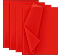 Carta velina rossa, 50 x 70 cm, 30 fogli, carta velina di qualità per artigianato, confezioni regalo, progetti fai da te, ideale per decorazioni per feste, arte e artigianato con la carta