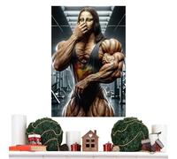 Carta verticale Art - Rappresentazione di forma muscolare naso stringendo immagine bagno umoristico | Confortevole Camera da Spazio abitativo College Housing Appartamento