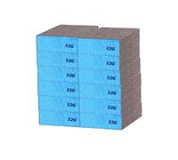 Carta vetrata a doppio uso, spugne abrasive 220 grane, lavabili e riutilizzabili, legno, pareti, auto e metallo, 12 pezzi