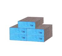 Carta vetrata a doppio uso, spugne abrasive fini 120 grane, lavabili e riutilizzabili, legno, pareti, auto e metallo, 5 pezzi
