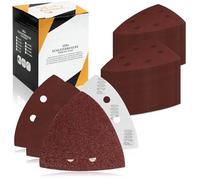 Carta vetrata Robin Goods® 93x per levigatrici triangolari - Triangoli di levigatura - Fogli abrasivi con Velcro - Dischi abrasivi 93 mm - Fogli abrasivi Piccoli (Triangolare - Rosso - Piccolo)