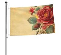 Carta vintage con fiori Bandiera 2x3 Ft Stampa su entrambi i lati Bandiera da giardino Bandiere di benvenuto per esterno Bandiera della casa Bandiera all'aperto Banner Segni per interni Cortile