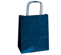 CARTABIANCA - 25 SHOPPERS CARTA KRAFT 45X15X50CM TWISTED blu