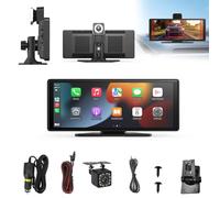 Cartablet PRO Max, 2024New Cartablet PRO Max,10.26" HD IPS for Carplay Car Tablet with Wireless 4k Dash Cam/1080p Backup Camera/GPS Navigation/Voice Control (with Reversing Camera)
