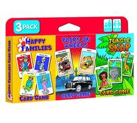 Cartamundi Kids Card Games 3 x Giochi di Carte Jungle Snap, Coppie su Ruote e Famiglie Felici, Grande Divertimento per Bambini dai 4 Anni in su, Multicolore, 100105824