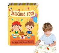 Carte Alimentari Educative - Pacchetto Di Carte Flash di apprendimento Divertente, Gioco Di Studio per Bambini Riconoscimento Visivo Alimenti, Giocattolo Di Allenamento Cognitivo | Carts Memoria Appr