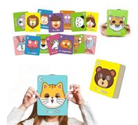 Carte Con Maschere Dell'Alfabeto Colorate, 26 Carte Flash Dell'Alfabeto Con Maschere Di Animali, Con Di Animali, Impara Le Lettere