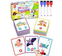 Carte corte per ortografia vocale: schede di ortografia double face, scheda flash per scrittura a mano, gioco di apprendimento delle parole, giocattolo educativo per esercitarsi